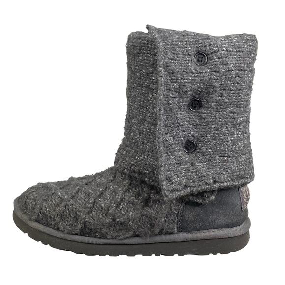 Ugg Women's Cardy Gray Knit Pull On Winter Boot Size US 7 - Picture 2 of 12